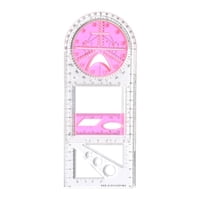 Ioensy - Regla De Dibujo Matemático Reglas De Borrador Plantilla De Dibujo Geométrico Rosa Y Claro
