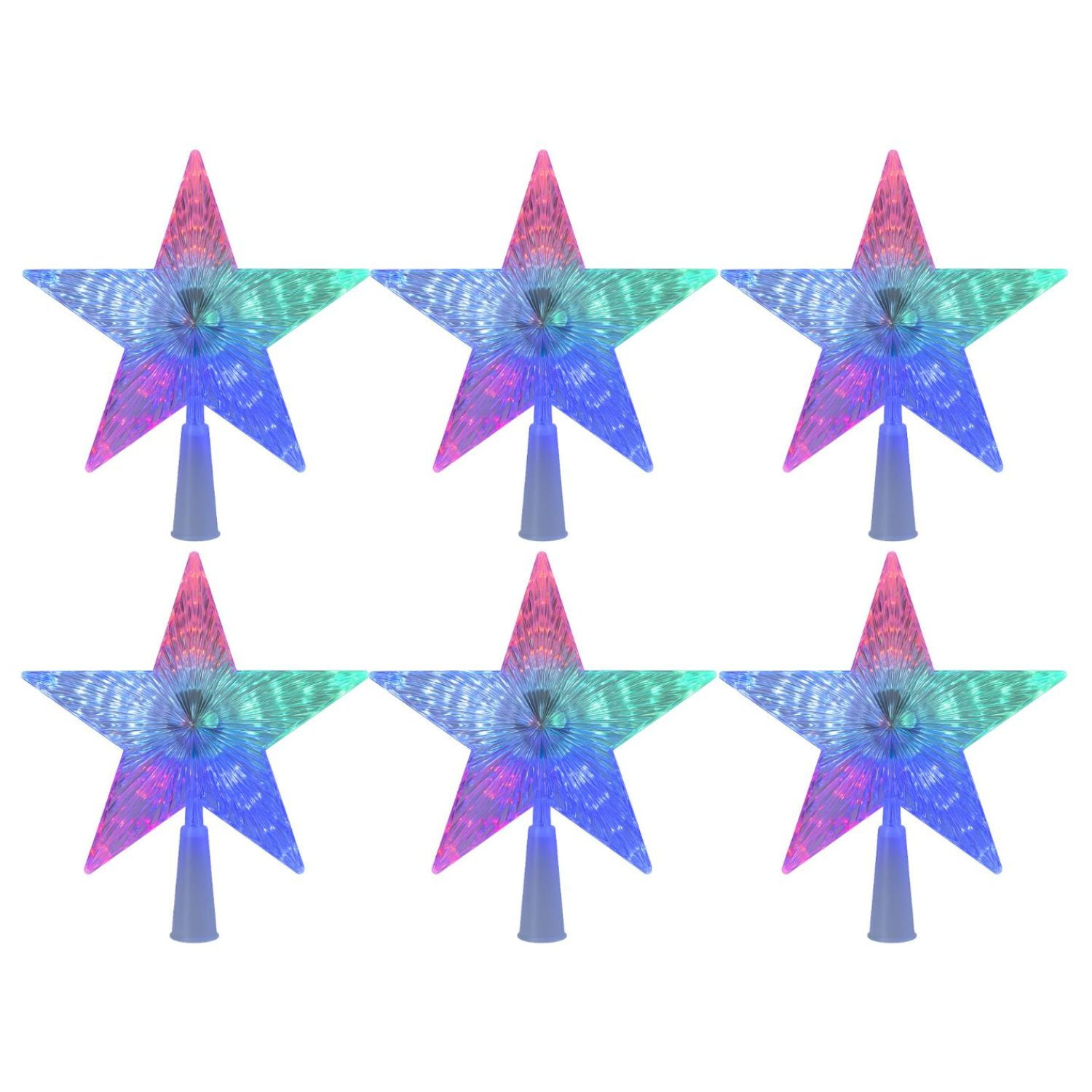 Disparo - Set 6 Estrellas Punta Arbol Rgb Navidad A Pilas Decoracion