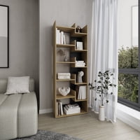 Tuhome - Biblioteca 6 Niveles Clover Fresno Y Wengue 162X60X25 Cm