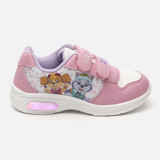 Zapatillas Con Luces Niña Skye y Everest Rosado Paw Patrol
