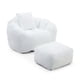 thumbnail image 3 of Giant Bean Bag Chair withFootstool, Oversized Bean Bag for Adults and Kids, Faux Fur Shell-Shaped Large Chair with Filler, Stuffed Big Accent Sofa, Floor Sofa for Gaming,Reading Living Room Bedroom, 3 of 3