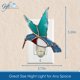 thumbnail image 4 of Vitral Night Light Gift Essentials con forma de colibrí, 4 of 8