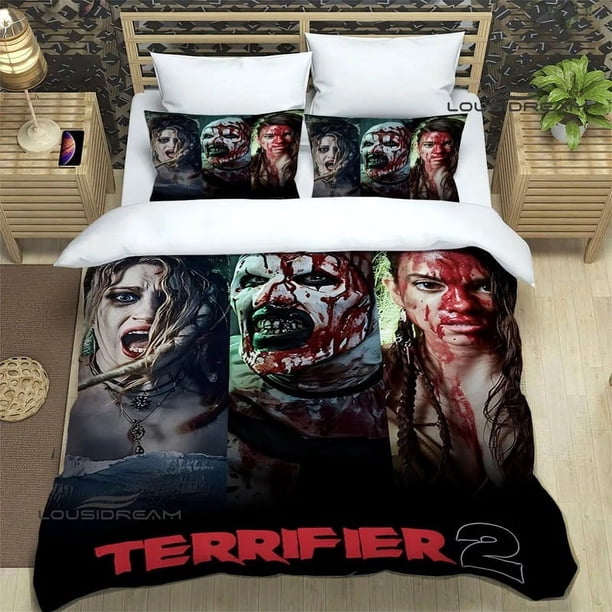 Terrifier horror printed bedding sets exquisite bed supplies set duvet cover bed comforter sets bedding sets luxury birthday gift