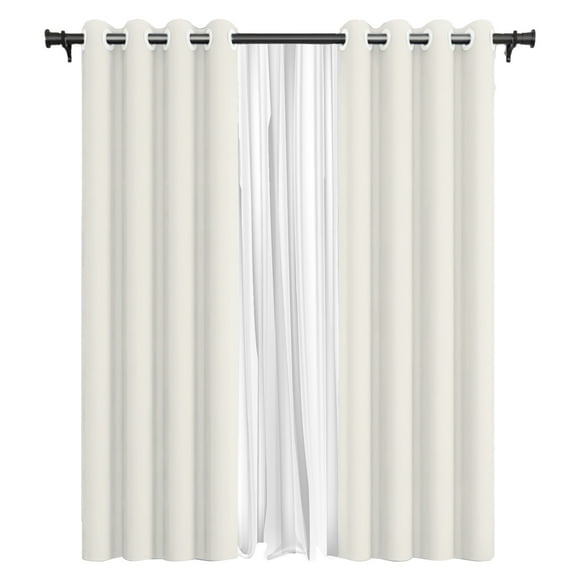 Cortina De Tela Blackout Blanca + Velo 140x220
