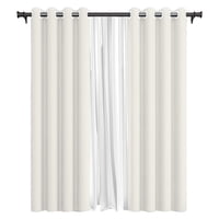 Vincenzi - Cortina De Tela Blackout Blanca + Velo 140X220