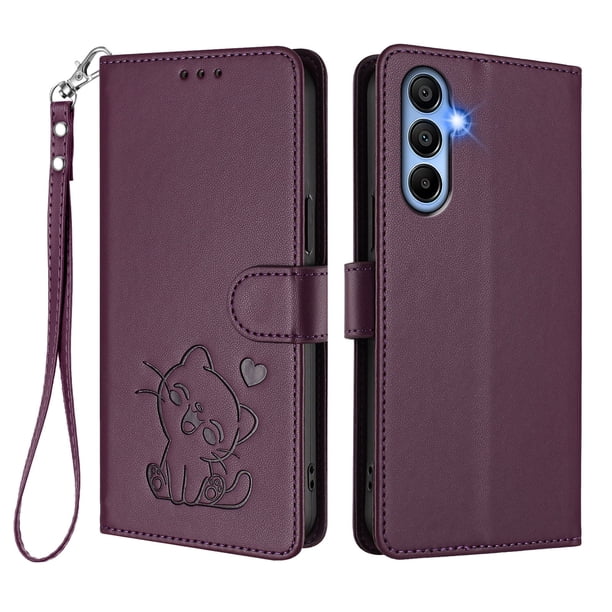 Funda Billetera Magnética para Samsung Galaxy A15, Morado Oscuro