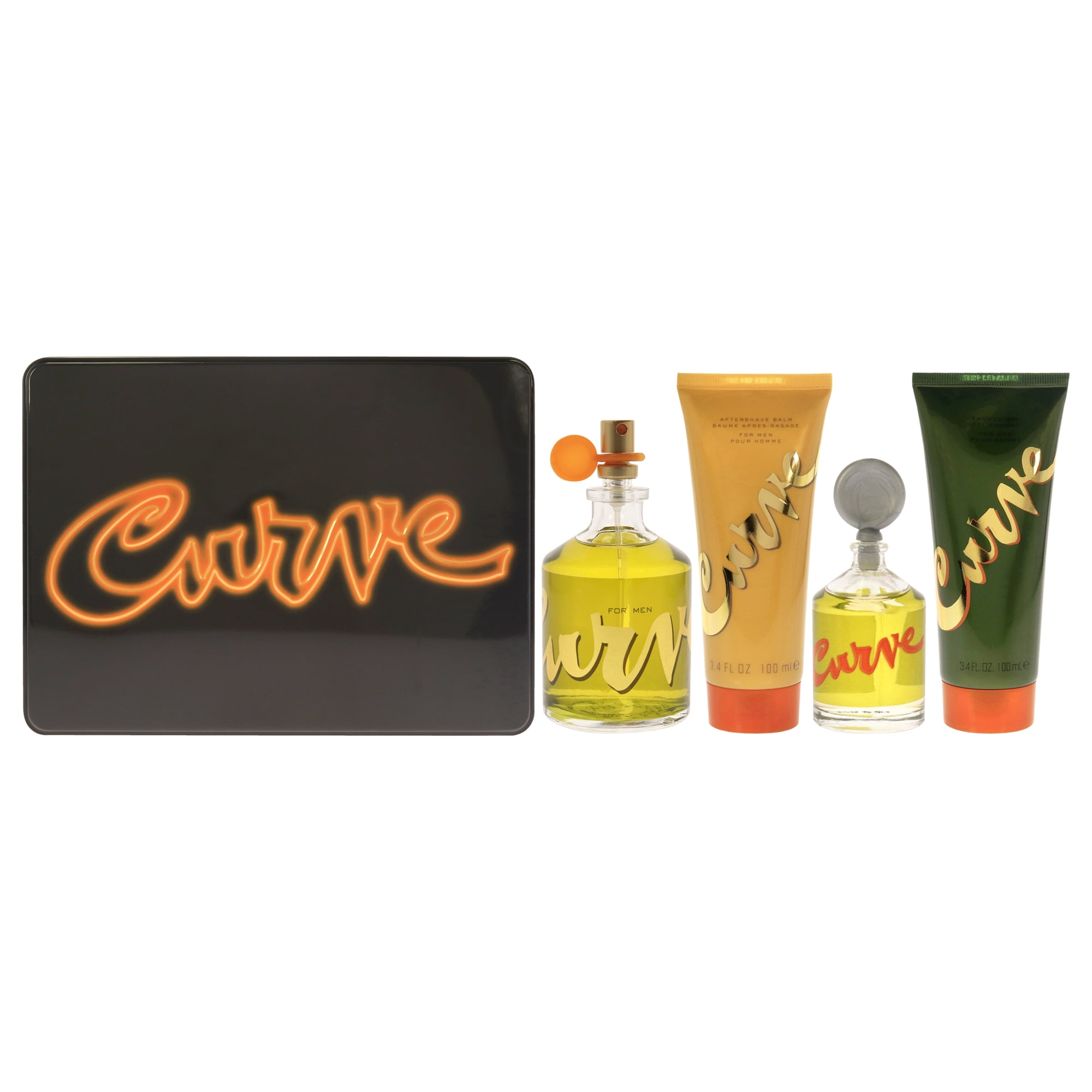 Set De Regalo Liz Claiborne Curve Edc Spray, Edc Splash, Bálsamo Para Después Del Afeitado, Gel De Ducha Hombre