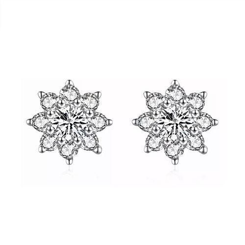 La Garza - Aros Plata Mujer Poem Flor