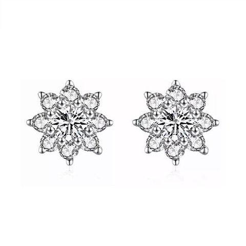 La Garza - Aros Plata Mujer Poem Flor