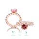 thumbnail image 4 of Anillos de Compromiso de Moissanita Roja de 2 Uds Corte Redondo Color D VVS1 Anillos de Diamante de Plata Esterlina para Mujer Alianzas de Boda de Moissanita con Certificado, 4 of 9