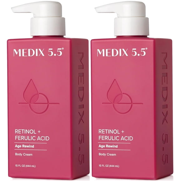 Loción corporal Medix 5.5, crema hidratante reafirmante con retinol, 450 ml, paquete de 2