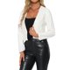 thumbnail image 4 of INSPIRE CHIC Chaqueta de Mujer de Cuero Sintético Corto sin Cuello Abierto Frente PU Moto Biker Talla M Blanco, 4 of 6