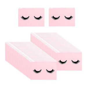 Ioensy - 50 Count Lash Bags Bolsas De Maquillaje De Pestañas Con Cremallera Adorable 15X10Cm Rosa