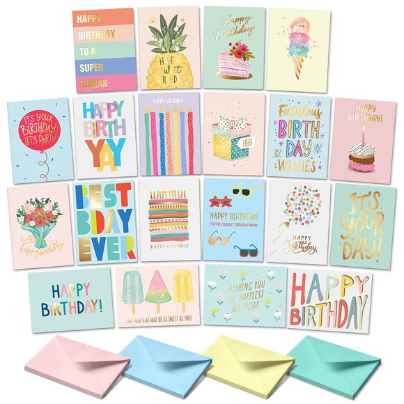 Tarjetas de felicitación Sweetzer & Orange – 20 unidades surtidas