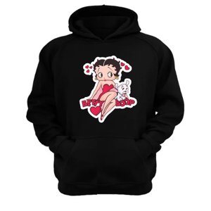 Genérico - Polerón Canguro Betyy Boop Negro Talla M Unisex