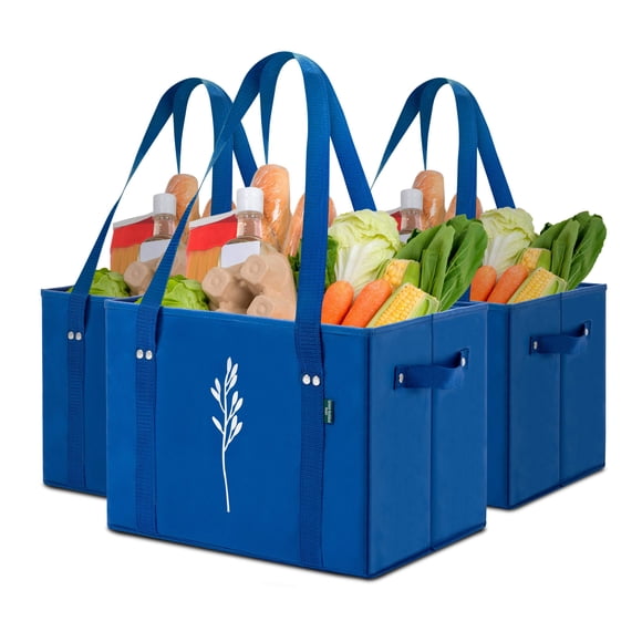 Bolsas de supermercado reutilizables Green Bulldog Heavy Duty, paquete de 3
