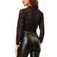 thumbnail image 3 of INSPIRE CHIC Chaqueta Bomber Recortada con Cremallera y Manga Larga de Encaje de Crochet Transparente para Mujer M Negro, 3 of 8