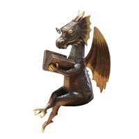 Ioensy - Dragón Lectura Libro Estatua Decoración Dragón Estatua Para Jardín Inauguración De La Casa