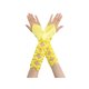 thumbnail image 1 of INSPIRE CHIC Guantes sin dedos para mujer Calentadores de brazo de satén con cuentas de lazo calado y bucle para el dedo Amarillo Talla única, 1 of 6