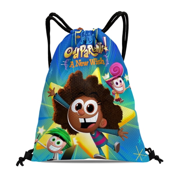 Los Padrinos Mágicos: Un Nuevo Deseo Mochila de Cuerdas para Deportes y Gimnasio, Bolsa de Cuerdas Resistente al Agua, Bolsa Cinch, 30×40cm