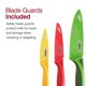 thumbnail image 4 of Juego de cuchillos Zyliss de acero inoxidable verde/rojo/amarillo con funda, 4 of 7