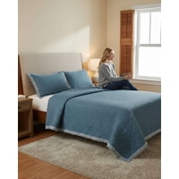 Mylhogar - Cubrecama Premiun 2 Plazas Con Delicado Bordado En Las Esquinas