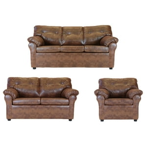 Muebles América - Living América 321 Cuero Sintético Caramelo