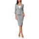 thumbnail image 2 of INSPIRE CHIC Conjunto de Traje de Mujer de 2 Piezas para Regreso a Clases para Maestras, Blazer sin Cuello de Manga 3/4 y Falda Lápiz de Cintura Alta, Conjunto de Trabajo Gris L, 2 of 6