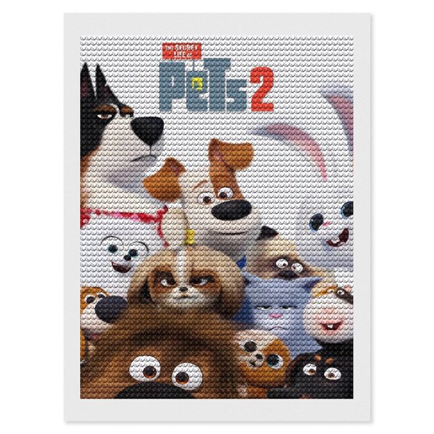 La Vida Secreta de tus Mascotas Kits de Pintura de Diamantes para Adultos 5D DIY Diamond Art Kits Full Drill Diamond Dots para Regalo Decoración de Pared y Relajación Artes de Gemas 30*40cm