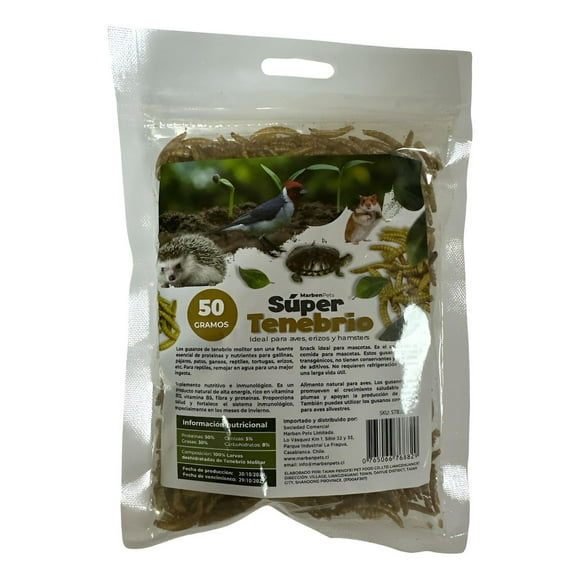 Súper Tenebrios Deshidratados Para Aves Erizos Hámsters 200g
