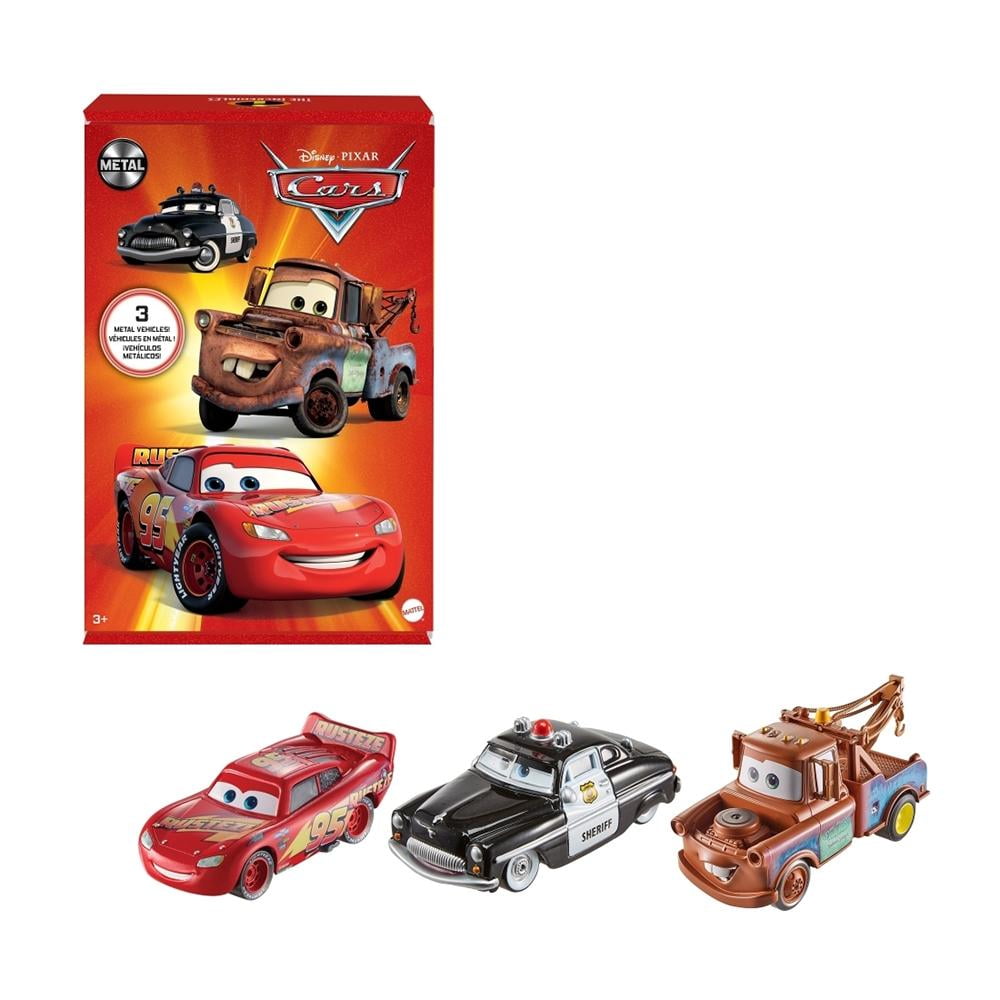 Vehículo De Juguete Mattel Cars 3 Pack Metálico