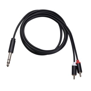 Magideal - Cable 1,5/3/5M, 6,35Mm A 2Rca, Cable De Micrófono Chapado En Oro, Cable De Sonido, Cable Rca, Cable De Sonido Estéreo Para Grabadora De Teléfono , 1,5 Millones 15 Millones