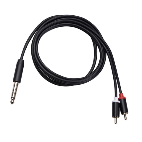 Magideal - Cable 1,5/3/5M, 6,35Mm A 2Rca, Cable De Micrófono Chapado En Oro, Cable De Sonido, Cable Rca, Cable De Sonido Estéreo Para Grabadora De Teléfono , 1,5 Millones 15 Millones