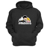 Genérico - Polerón Canguro Freddy Snoopy Gris Oscuro Talla L Unisex