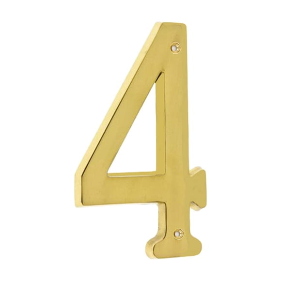Número de casa Bebarley placa de latón macizo premium de 4"