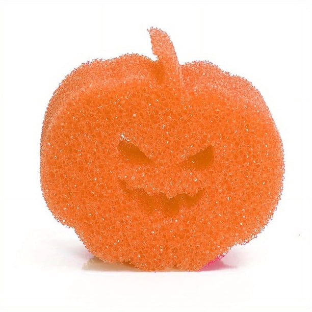 1pc Halloween Pumpkin Sponge for Cleaning and Temperature Control - Perfect for Washing Dishes and Dishwashing