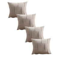 Genérico - Set De 4 Fundas De Cojin Plisada 45X45 Beige