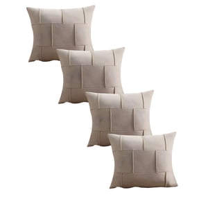 Genérico - Set De 4 Fundas De Cojin Plisada 45X45 Beige