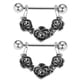 thumbnail image 4 of 1 Par De Punk De Acero Inoxidable Rose Flower Dangle Barbell Shield Ring 14g, 4 of 5