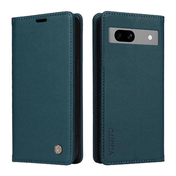 Funda Billetera de Cuero para Google Pixel 7A con Tarjetero y Soporte - Tapa Magnética Azul
