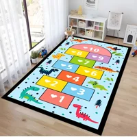 Casadeliacl - Alfombra Infantil Tiernos Diseños Decorativos 120X160Cm Wym 1.2 M 1.6 M Dino Celeste