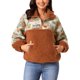 thumbnail image 1 of Sudadera de Invierno para Mujer INSPIRE CHIC Manga Larga con Solapa Media Cremallera Piel Sintética Panel Sólido Contraste de Gatos con Bolsillos XL Rojo Ladrillo, 1 of 6
