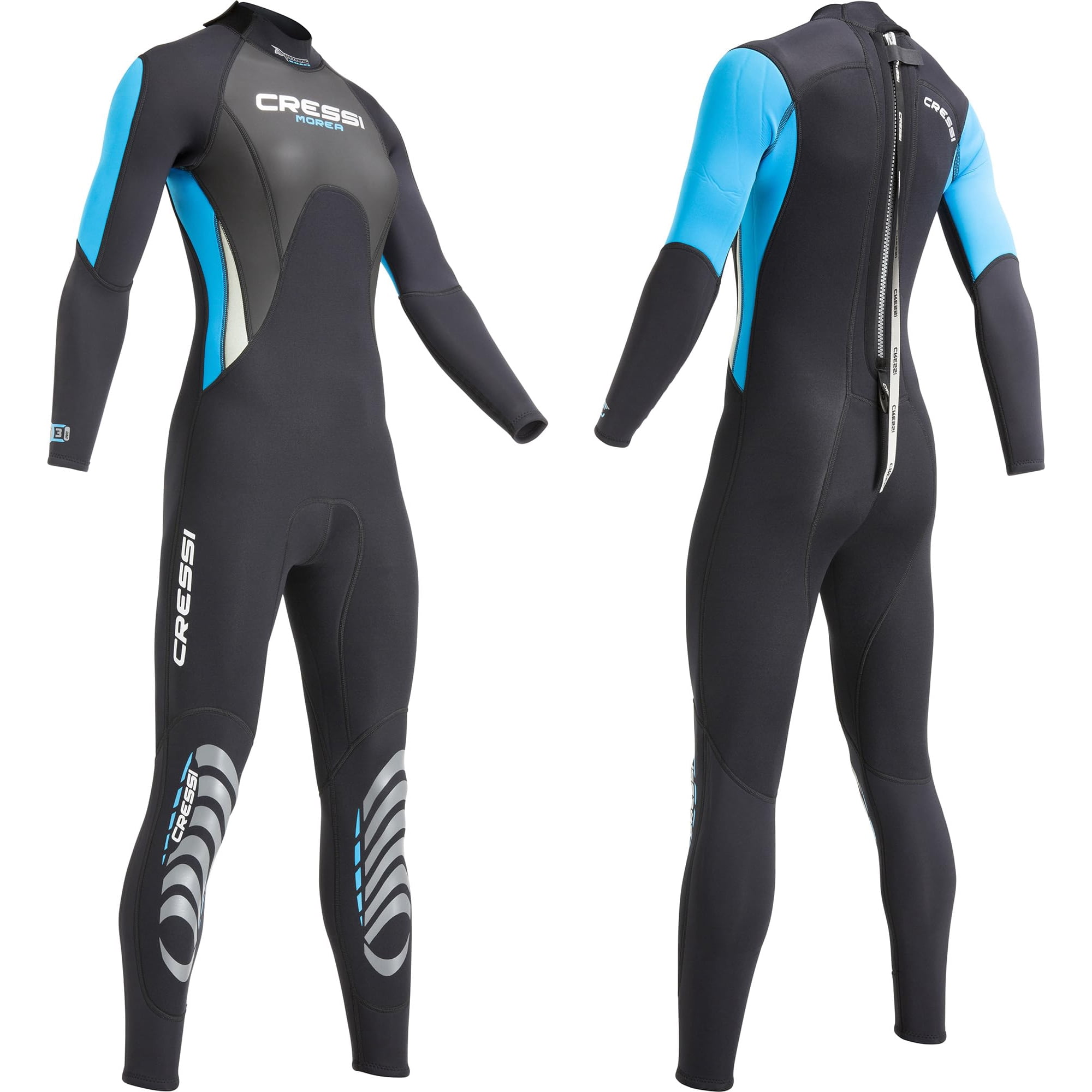 Traje De Neopreno Cressi Morea De 3 Mm Para Mujer, Color Negro/aguamarina, Talla L