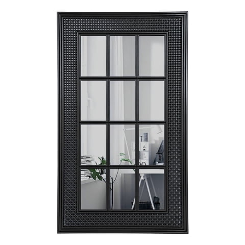 Genérico - Espejo Decorativo Diseño Ventana Marco Negro Rectangular Jhn