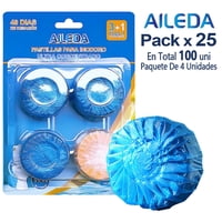 Aileda Productos De Limpieza Para El Baño Y El Inodoro, 1 Bolsa Con 4 Bloques En Total 25 Bolsas