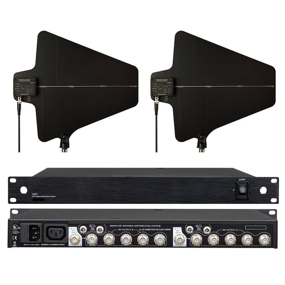 Sistema de distribución de energía de antena direccional activa UHF para sistema de micrófono inalámbrico SHURE con paleta de antena