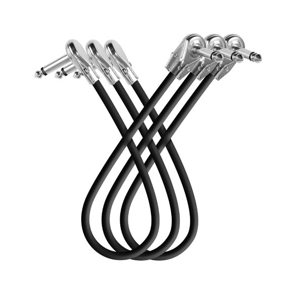 Patch Cable Devinal para guitarra, 30 cm 1/4, mono, ángulo recto, paquete de 3