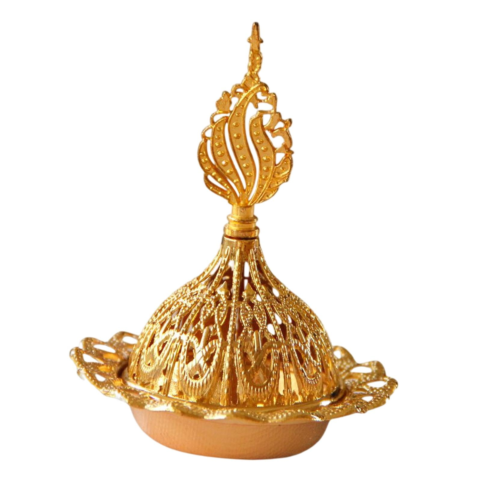 Magideal - Quemador De Incienso De Metal Adorno Centro De Mesa Para El Hogar Con Soporte Para Censer Con Tapa Para Casa De Té, Relajación, Oficina, , 7cmx9cm
