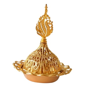 Magideal - Quemador De Incienso De Metal Adorno Centro De Mesa Para El Hogar Con Soporte Para Censer Con Tapa Para Casa De Té, Relajación, Oficina, , 7Cmx9Cm