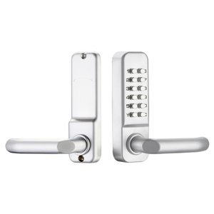 Magideal - Cerradura De Puerta Mecánica Sin Llave Con , Cerradura De Puerta De Combinación De Botón Pulsador Con Manija, Cerradura Impermeable Digital